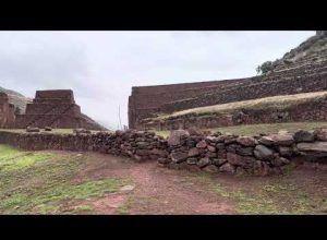 Megalithic gate of the Sun in Peru.