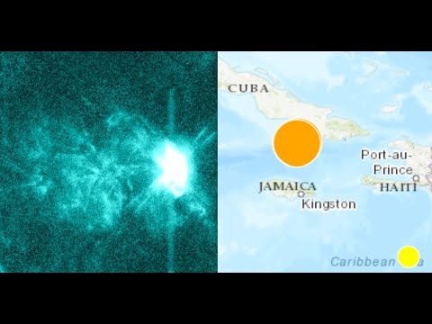 BIG 6.8M Earthquake Strikes Off Cuba’s Southern Coast, Near X-Class Solar Flare Erupts from Sun